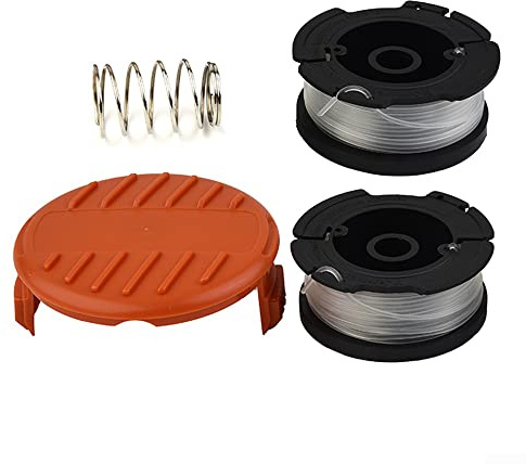 Lot de 3 Capuchons de Bobine de débroussailleuse + bobines de Fil et Fil pour débroussailleuse pour Black & Decker GLC3630L GLC3630L20