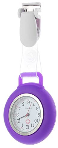 Brustuhr Praktische Taschenuhr Ansteckuhr Einziehbare Digitaluhr Pflegeuhr Taschenuhren Schwesternuhr Zum Anklemmen Fob Spule Liner-Legierung Violett Tragbar Mann