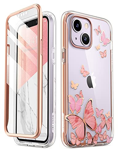 i-Blason Glitter Case for iPhone 14 Plus (6.7 Inch) Mobile Phone Case 360 Degree Case Bumper Protective Cover [Cosmo] with Screen Protector 2022 Edition (Pinkfly)