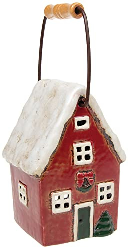 Xmas Village Pottery Tall Lantern