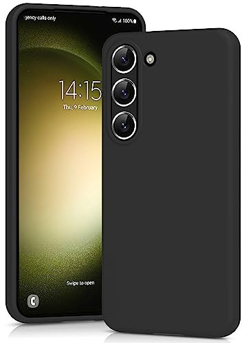 YATWIN für Samsung Galaxy S23 5G Hülle, Premium Silikon Handyhülle mit Kameraschutz, Seidig-Weicher Berühren Ultra Dünne Stoßfeste Kratzfeste Schutzhülle, Schwarz