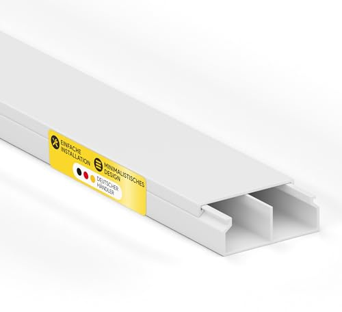 Kabelkanal aus hochwertigem PVC weiß Kabelleiste 2m - 1 Stück - 30x11mm
