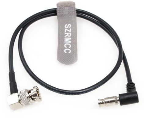 SZRMCC 12G SDI BNC Kabel UHD 4K Rechtwinklig Micro BNC auf BNC Stecker 75 Ohm High Density Video Koaxialkabel für Blackmagic Video Assist 5 Monitor (45cm)