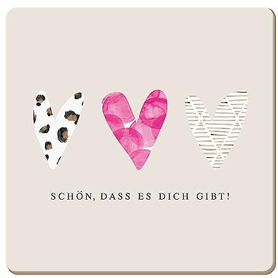Grafik Werkstatt lustiger Untersetzer aus Kork | Schön, DASS es Dich gibt!, Bunt