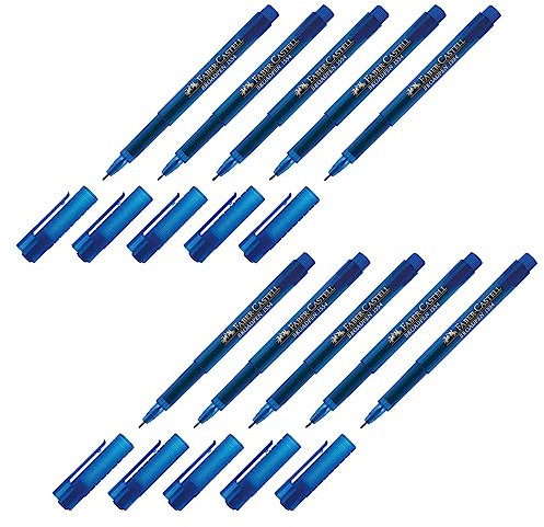 FABER-CASTELL 205065 - Fineliner Broadpen 1554, 0,8 mm, blau, 10 Stück