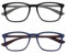 OPULIZE Max Lesebrille 2er Pack - Klassische große rechteckige Fassung - Brillen in mattem Schwarz und Blau - Herren Damen Unisex - RR78-13 - +2,00