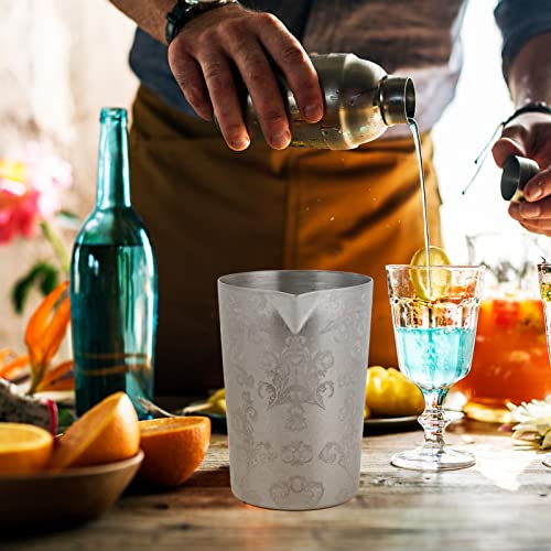 Coctelera Coctelera con Pico Vertedor Jarra Mezcladora Bartender Acero Inoxidable Coctelera Grabado Vintage Herramientas de Bartending Utensilios de Bartending Jarra Mezcladora Herramientas de Bartend