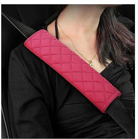 CGEAMDY Auto Gurt Protektor, 2pcs Weiches und bequemes Kissen für Sicherheitsgurte, Kompatibel mit allen Autos, Sicherheitsgurt Schutz für Erwachsene und Kinder (Rosa)