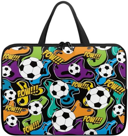 Surwin Sacoche pour Ordinateur Portable Porte-Documents Sacs À Main, Football Sac D'ordinateur Portable pour 10-17 Ordinateur Portable Ordinateur Portable Sacs (15,Arc-en-Ciel)