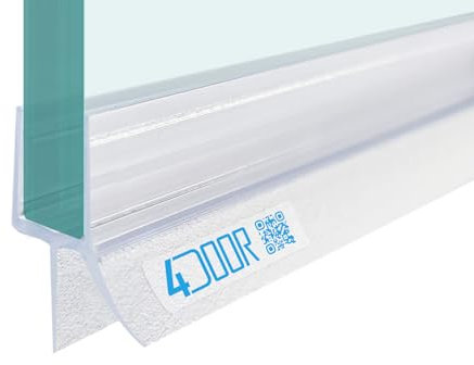 Wasserabweisende Ersatz Duschdichtung für Duschtür Duschkabine - Dichtung mit Lamelle für 8 mm Glasstärke - Transparent in 80 cm, Länge einfach passgenau kürzen