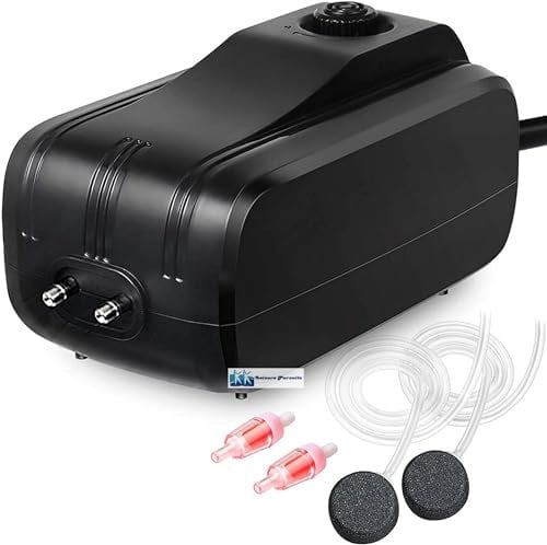 Adjustable Aquarium Air Pump 5W double outlet fish tank with accessories, powerful oxygen pump for fish tank 10-600 Litre