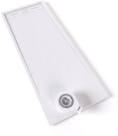 Moments of Glass Hiemal Plato de Ducha Antideslizante SMC - 180x70 cm Blanco RAL9016 - Fácil de Limpiar, Ideal para disfrutar de tu Baño - incluye Sifón