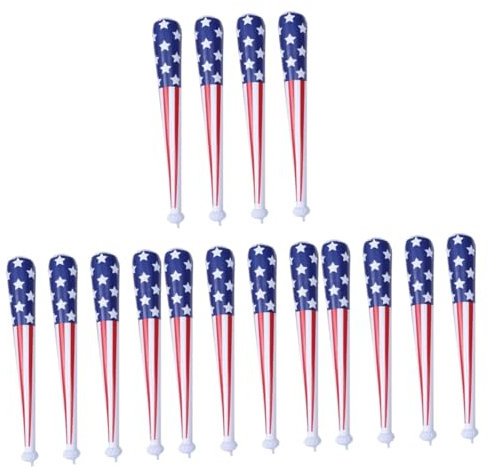 Toyvian 16 Stk Baseballschläger-Requisite amerikanische Flagge kinderfasching US Flagge aufblasbare Stöcke Spielzeug Sport zujubelnde Gefälligkeiten Party-Jubel-Requisiten Hammer