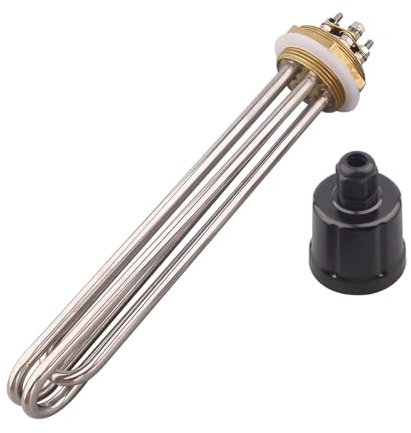 DAVBIR 1.5 Inches Thread Heating Element for Water 3KW/4.5KW/6KW/9KW/12KW DN40 Immersion Tubular Electric Heater 220V/380V perfection (Color : Gold, Size : 220V 380V-6kw)