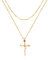 Jenosy Collana Donna in Ottone Placcato Oro 18K con Pendente a Croce Rosa Spinosa Girocollo Donna Collane Gioielli Creativi per Donne Ragazza Regali