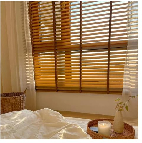Jalousien 240 220 200 180 170 160 150 140 120 100 90 80 cm extra breite Holzjalousien für Fenster, braune 50-mm-Lamellen Verdunkelungsjalousien mit Bändern für Zuhause Schlafzimmer Küche Büro(200x160c