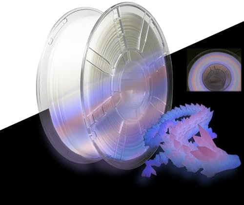 iBOSS Leuchtet PLA+ Filament 1,75 mm ±0,02 mm,Glow In The Dark, 3D-Druck-Filament 1 kg(2.2lb), Mehrfarbig Luminescent Filament, Passen die meisten FDM Drucker, Luminous Phantom Regenbogen