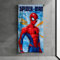 SUN CITY Spiderman Kinder Badetuch, Strandtuch, 100% Baumwolle, 140x70 cm, saugfähig, für Bad, Strand oder See (Hellblau)