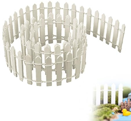 Hperu Mini clôture pour Jardin, décoration de clôture Blanche Mini clôture en Bois Fée Garderie Micro-Paysage décoration, Petite clôture de Jardin, décoration de clôture de piquets Blancs 90x5cm