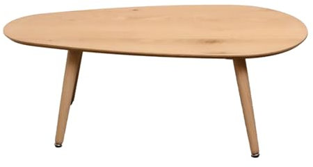 Terra Home Ovaler Couchtisch Iva, Eichenoptik, 100x50x35 cm Beistelltisch, Ablage, Sofatisch