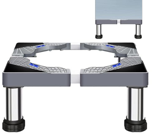 Genikeer Base Torre Lavadora Secadora, Base Lavadora Ajustable, Soporte Para Lavadora Y Secadora, Elevador Lavadora Suelo Con 4 Patas Para Lavadora, Secadora, Largo/Ancho 40-60cm