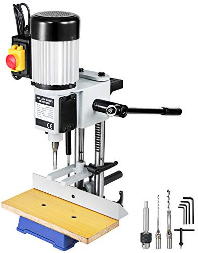 VEVOR Tischstemmmaschine, 550 W, 2800 U/min, Langlochbohrmaschine, Hohlstemmmaschine mit Meißel-Bit-Sets, Stemmmaschine für Holzarbeiten, zum Bohren runder oder quadratischer Löcher in Holz