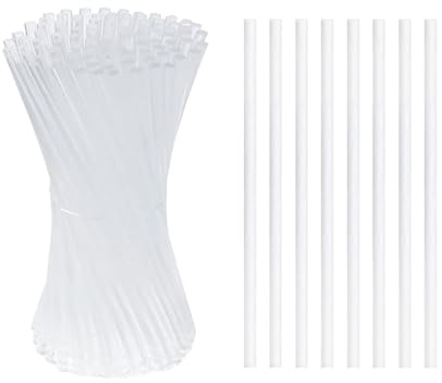50 Stück Acryl Cake Topper Sticks Klar Lutscher Sticks Lange Cake Pop Stick Wiederverwendbare Candy Stick Rührstäbe für DIY Dessert Schokolade 10 cm x 3 mm