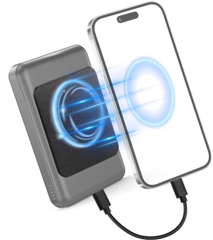 MagPatch Magnet-Adapter für Power Bank | 3 Passgenaue Größen für MagSafe Handys | 3mm Flach mit N52 Magnet | Inkl. 10cm 60W Type-C Kabel. (Schwarz, Standard)