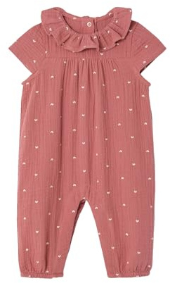 Vertbaudet Baby Overall mit Volantkragen Mädchen, Baumwolle blush 62