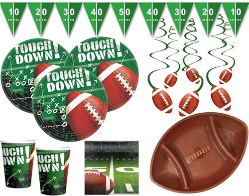 XXL American Football Superbowl 56 Teile Party Deko Set 16 Personen