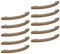Gedotec Moderner Schubladengriff 128 mm Möbelgriff Holz-Griff Bogengriff Küche aus Buchenholz | Bohrabstand 128 mm | Länge 170 mm | Buche natur | 10 Stück - Design Schrankgriff mit M4 Gewindeschrauben