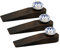 Nicola Spring Butoirs de Portes en Bois - Vintage Intèrieur Cuisine Chambre Doorstop Wedge - 16cm - Navy Flower - Lot de 3