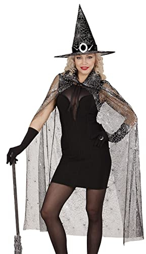 W WIDMANN MILANO Party Fashion 09684 - Kostüm Hexe, Umhang, Hut, Verkleidungsset, Kostümzubehör, Halloween, Karneval, Mottoparty