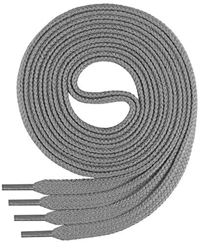Di Ficchiano lacci da scarpe piatti in 100% cotone per sneaker e scarpe sportive molto resistenti larghezza circa 7 mm lunghezza 45 cm 200 cm prodotto in Europa Adulti (unisex) grigio. 110 cm