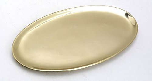 Kerzenteller, Dekoteller, Kerzenuntersetzer Ovalkerzen, oval 17x10 cm, Gold poliert, für Kerzen, Hochzeitskerzen, Taufkerzen