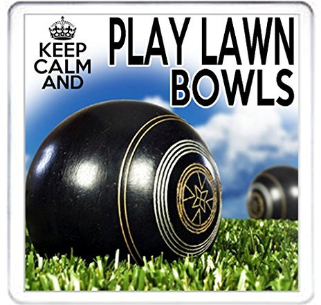KAZMUGZ - Posavasos de regalo con texto Keep Calm and Play Lawn Bowls, se puede personalizar, taza a juego disponible