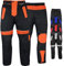 Motorradhose Herren mit 2CE Protektoren - Winddicht Biker Quad Textil Hosen - Wash- & Abnehmbar Thermo-Futter, Kombi-Reißverschluss, Elastischer Bund - aus 4 Schichten & 2 Zipper Taschen Orange - 58