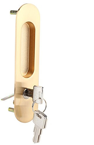 Serratura per porta scorrevole con chiavi in lega di alluminio Serratura di sicurezza per mobili in legno(Oro) Door Locks