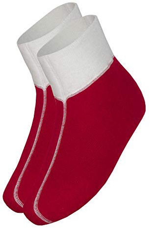 wobera Angora Fußwärmer oder Bettschuhe mit 75% Angora (Gr. 3 (43-46), Farbe: granatrot mit weißem Bündchen)