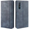 HualuBro Handyhülle für Oppo Find X2 Neo Hülle, Retro Leder Stoßfest Klapphülle Schutzhülle Handytasche LederHülle Flip Case Cover für Oppo Find X2 Neo Tasche, Blau