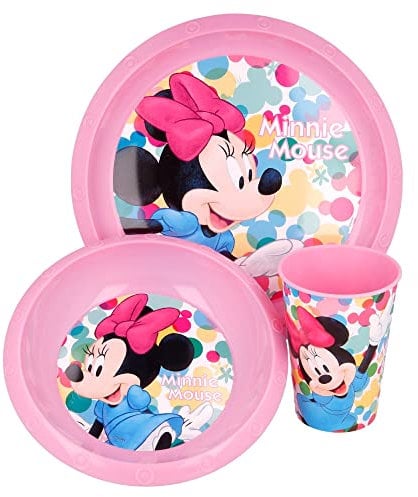 Stor8412497511150Fácil Vajilla 3-Piezas Juego, Minnie Sentirse Bien
