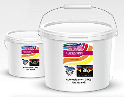 Stucco Veneziano Autolucidante Classico GRASSELLO DI CALCE- MARMORINO 10 COLORI 100% BIO HIGH-QUALITY - 8-25Kg LUCIDO (8 KG, ROSA ANTICO_R286)