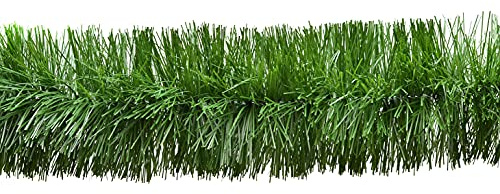 Creativery Grasgirlande 5cm x 12m für Indoor & Outdoor - Lametta Girlande Grasgirlande 5cm x 12 Meter grün matt Grasgirlande Weihnachtsgirlande - Grün matt