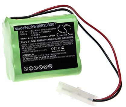 vhbw batteria compatibile con Burley Gas Fire caminetto elettrico (1500mAh, 7,2V, NiMH)