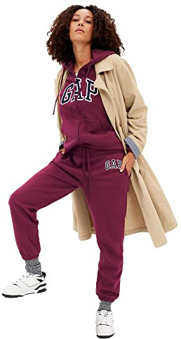 GAP Damen Fleece-Jogginghose mit Logo Sweatpants, Rubinwein, Large