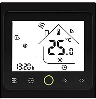 MincoHome WiFi Thermostat for Electric Floor Heating LCD Touch Screen Temperature Controller with Alexa(For Electric Heating, Black)
