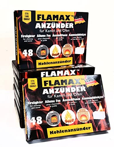 4608x Kohleanzünder Kaminzünder Anzündwürfel Grillanzünder Kaminanzünder 96x 48er Ofenanzünder Feueranzünder für Ofen Kamin Grill Kohlenanzünder Anzünder Würfel Anzündwolle Anmachwürfel + 1 Bildmagnet