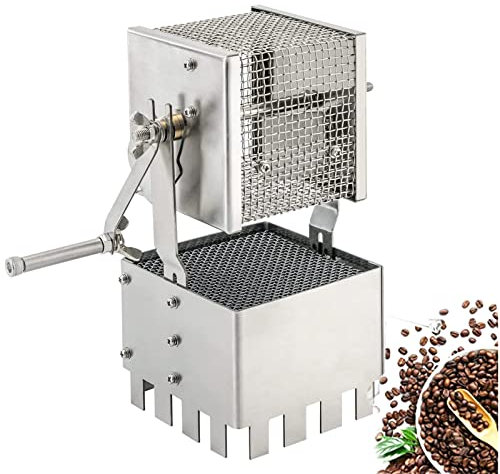 Torréfacteur Manuel De Grains De Café, Torréfacteur De Café En Acier Inoxydable Avec Poignée, Rotation À 360 ° Et Stockage Portable Et Facile, Pour Rôtir Les Grains De Café Cacahuètes Noix De Cajou