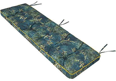 Bankauflage für Gartenbank, Polsterauflage, Sitzkissen, Bankkissen, Bankpolster mit 8 cm Dicke Polsterung, Auflage für Bänke, Made in EU - 120x50 cm - grüne Wiese