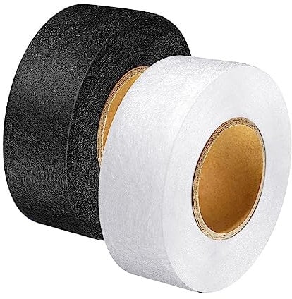 XPEX Klebeband zum Aufbügeln 40m Textilkleber,Saumband Zum Aufbügeln,Waschmaschinenfest,Stoffkleber Textilkleber,Bügelband,Stoffkleber (Schwarze Weiß)